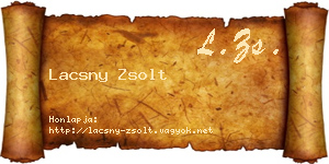 Lacsny Zsolt névjegykártya